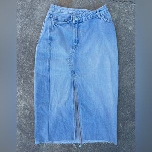 Zara Long Jean Denim Skirt S